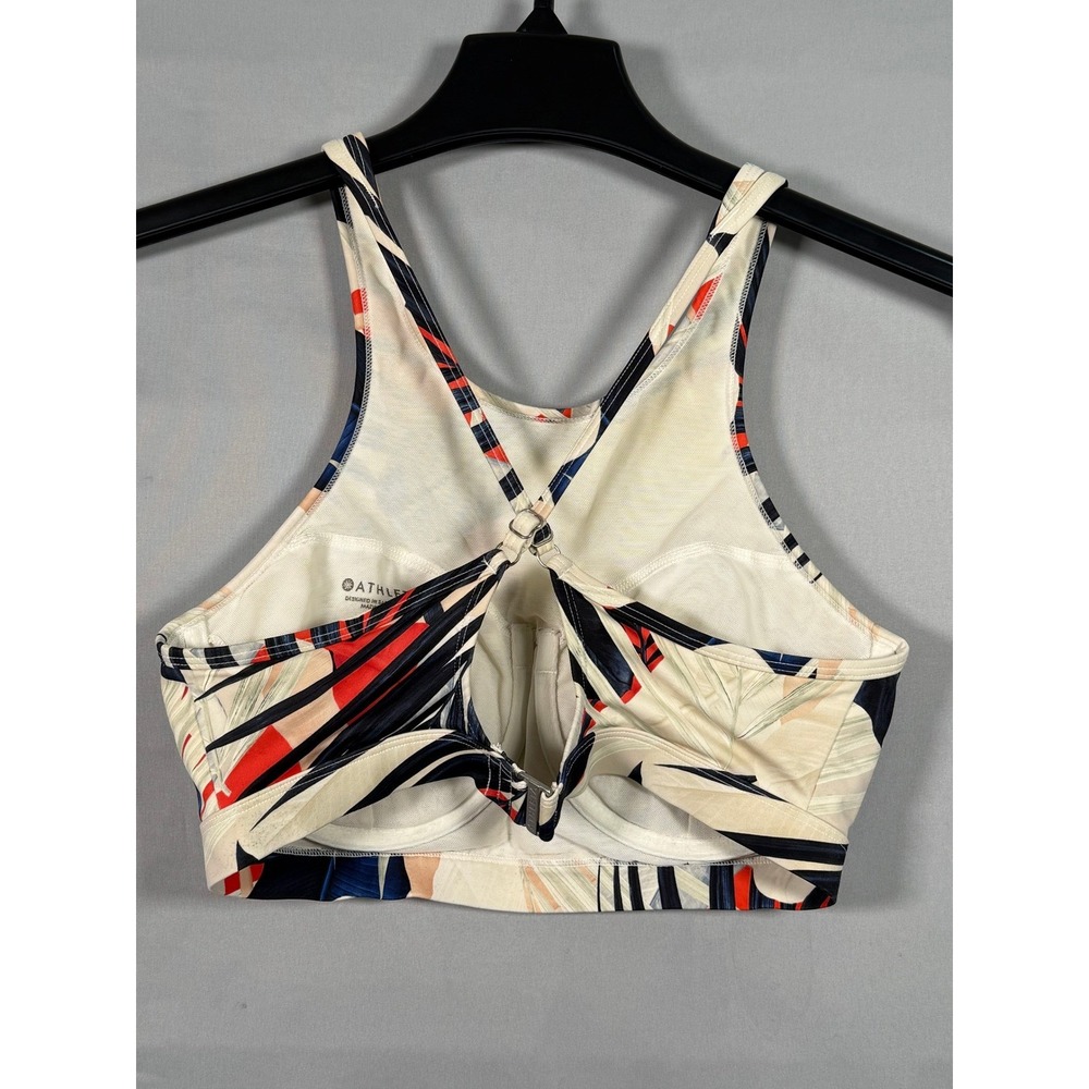 Athleta Tropical Leaf Print Sports Bra Twist Back Support 34D/DD - Picture 6 of 13